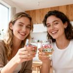 XQLZY You Can'T Buy Love But You Can Rescue It Stemless Wine Glass, Funny Animal Rescue Wine Glass Gifts for Dog Cat Lover, Christmas Birthday Thanksgiving Gifts for Women Mom Aunt BFF Sister Friend