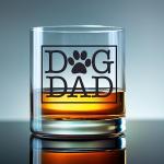 Dog Mom Wine Glass & Dog Dad Whiskey Glass Set - Dog Lover Gifts For Women & Men - Scratch Resistant, Dishwasher Safe Dog Mom Gifts - For Couples With Pets - Printed in the USA