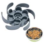 Slow Feeder Dog Bowls Insert,Third Generation upgradedSuper Firm Eating Bowl（Cuttable） for Large Breed and Medium Small Size Compatible with Regular Elevated Metal Glass Dog Bowl (Gray)