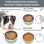 Slow Feeder Dog Bowls Insert,Third Generation upgradedSuper Firm Eating Bowl（Cuttable） for Large Breed and Medium Small Size Compatible with Regular Elevated Metal Glass Dog Bowl (Gray)