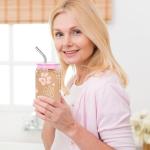 Cute Dog Paws Drinking Glass Cup Dog Lover Glass Coffee Cup with Lid & 2 Straw - Gifts in Memory of Dogs - Dog Mom Gift for Birthday Mothers Holiday Christmas Day for Dad Mom Sister Friends Bestie