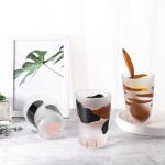 Patelai 6 Pcs Cat Paw Cups 10.6 oz Cute Cat Claw Glass Mug Frosted Print Coffee Cup Foot Breakfast Milk Cup Beverage Drinking Tumbler Glasses for Men Women Couples Adults Friends Christmas Gift Set