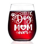 HAYOOU Dog Mom Gifts for Women Wine Glass,Best Dog Mom Ever Birthday,Christmas,Mother's Day Gifts for Dog Lover