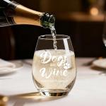 Jogskeor Dogs and Wine Make Everything Fine Wine Glass 15oz, Dog Mom Gifts, Birthday Mothers Day Christmas Gifts for Dog Lovers