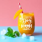 HAYOOU Dog Mom Gifts for Women Wine Glass,Best Dog Mom Ever Birthday,Christmas,Mother's Day Gifts for Dog Lover