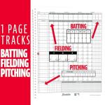 Franklin Sports MLB Baseball + Softball Scorebook - Book for Stats - Coaching Official Scorekeeper - 25 Games