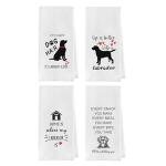 Geqtt Labrador Retriever Dish Towels Set - Black Lab Gifts Kitchen Towels, Labrador Retriever Gifts Hand Towel, Black Lab Tea Towel (16×24 Inches Set of 4)