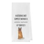 Geqtt German Shepherd Dish Towels - Funny German Shepherd Decorative Waffle Weave Kitchen Towels, Hand Towel, Tea Towel (16×24 Inches)