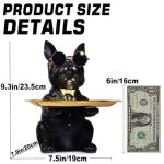 French Bulldog Gifts Statue Tray Organizer for Keys, Candy, Jewelry, Earrings, Entrance Piggy Bank - Modern Decor Resin French Bulldog Decor Entryway Table, Coffee Table, Office Desk, Home Decor
