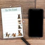 German Shepherd Sticky Notepad to Do List | Kawaii Dog Lover Gifts for Women | Office School Supply Sticky Notes 4"x6" 50 Pages