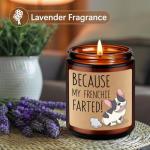 LEADO Candles, Frenchie Gifts for Women, Men - Funny Bulldog Gifts for Frenchie Owners, Bull Dog Dad, Bull Dog Mom - Cute Valentines Day, Birthday Present for Bulldog Lover - Lavender Scented Candles