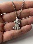 Goldendoodle Labradoodle Charm Necklace, Golden Lover Gift, Silver Metal Dog Pendant on a Chain, Ladies I Love Poodle Mix