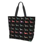 aportt Dachshund Reusable Tote Bag - Cute Dog Grocery Shopping Bag - Canvas Bag with Strong Handle - Washable Eco-friendly
