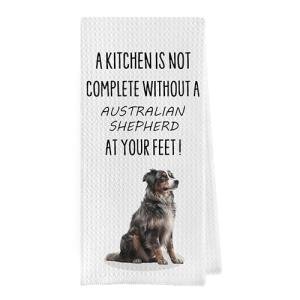 Geqtt Australian Shepherd Dish Towels - Funny Australian Shepherd Waffle Weave Kitchen Towels, Hand Towel, Tea Towel (16×24 Inches)