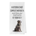 Geqtt Australian Shepherd Dish Towels - Funny Australian Shepherd Waffle Weave Kitchen Towels, Hand Towel, Tea Towel (16×24 Inches)