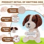 HOMQYTE Inspirational Gift - Positive Crochet Dog Animals with Affirmation Card Handmade Crochet Beagle Plush Doll for Women Dog Lovers Gifts (Beagle)