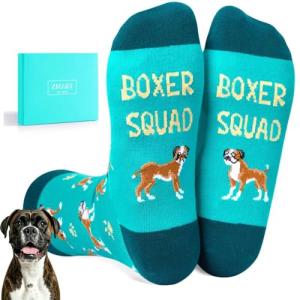 Zmart Funny Boxer Dog Gifts - Fun Boxer Dog Socks for Pet Lovers, Men Women Christmas Gifts