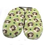 Shih Tzu Tan Super Soft Slippers - E&S Pets - Shih Tzu Gifts - Cozy House Slippers - Non Skid Bottom - One Size Fits Most - Sherpa Slipper - Pet Lover Gifts For Men And Women