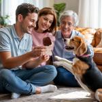 HOMQYTE Inspirational Gift - Positive Crochet Dog Animals with Affirmation Card Handmade Crochet Beagle Plush Doll for Women Dog Lovers Gifts (Beagle)