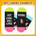 HAPPYPOP Dog Gifts for Women - Fun Dog Socks for Mom, Her Boxer Lovers