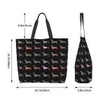 aportt Dachshund Reusable Tote Bag - Cute Dog Grocery Shopping Bag - Canvas Bag with Strong Handle - Washable Eco-friendly