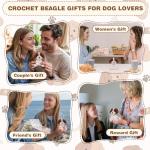 HOMQYTE Inspirational Gift - Positive Crochet Dog Animals with Affirmation Card Handmade Crochet Beagle Plush Doll for Women Dog Lovers Gifts (Beagle)