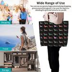 aportt Dachshund Reusable Tote Bag - Cute Dog Grocery Shopping Bag - Canvas Bag with Strong Handle - Washable Eco-friendly