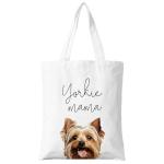 ZYQFN Yorkie Mama Canvas Tote Bag for Women, Dogs Lover Gift for Dog Mom, Birthday Christmas Cute Yorkie Gifts For Women, Tote Bag for Work College Travel. (018)