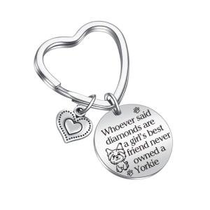 JIUSHUN Yorkie Keychain - Yorkie Mom, Lover, Owner, Dad Gifts - Dog Lover Birthday Gifts For Best Friend, Daughter Jewelry - Yorkshire Terrier Keychain, Dog Themed Jewelry For Women