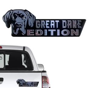 Dog Edition 3D Car Badge, Laser Cutting Metal Emblem, Cute Dogs Decals (Great Dane)