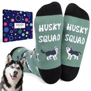 Zmart Husky Socks for Women Men - Funny Husky Gifts for Dog Lovers, Dog Women Men Gifts for Christmas