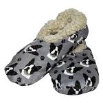 Boston Terrier Super Soft Slippers - E&S Pets - Boston Terrier Gifts - Cozy House Slippers - Non Skid Bottom - One Size Fits Most - Sherpa Slipper - Pet Lover Gifts For Men And Women