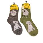 Foozys Unisex Crew Socks Canine Collection Maltese,Fits Shoe Size 4-10