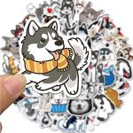 Cute Funny Siberian Husky Dog Stickers, 50PCS Dogs Vinyl Stickers for Laptops,Water Bottles,Phone, Animals Stickers,Bumper Stickers Decals(Siberian Husky)