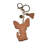 Popfizzy Chihuahua Keychains for Dog Lovers, Chihuahua Gifts for Women, Brown Bling Dog Purse Charms, Rhinestone Bag Charms