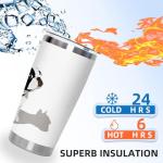 Boston Terrier Stainless Steel Tumbler with Lid 20oz Funny Bulldog Vacuum Insulated Tumbler Ideal Gifts to Dog Mom, Dad, Kids, Water Coffee Cup Travel Mug Home Office Outdoor Mug