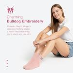 Jinny's Shoppe Women’s Cute Crew Socks Gift Set – 3/5 Pairs Warm Cotton Novelty Holiday Socks for Christmas, Birthday, Valentine’s Gift (Bulldog Embroidery)