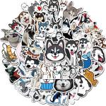 Cute Funny Siberian Husky Dog Stickers, 50PCS Dogs Vinyl Stickers for Laptops,Water Bottles,Phone, Animals Stickers,Bumper Stickers Decals(Siberian Husky)