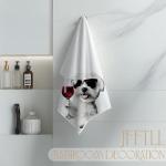 JFFTLL Funny Maltese Dog Kitchen Towels, Maltese Gifts Dish Tea Towels for Home Bar Kitchen, Dog Lovers Gifts, Wine Lover Gifts, Funny Hand Towels for Bathroom, 16x24 Inch