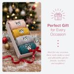 Jinny's Shoppe Women’s Cute Crew Socks Gift Set – 3/5 Pairs Warm Cotton Novelty Holiday Socks for Christmas, Birthday, Valentine’s Gift (Bulldog Embroidery)