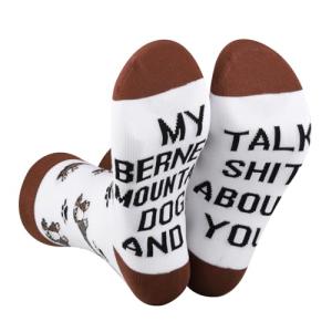 CENWA 1 Pair Bernese Mountain Dog Pet Lover Socks My Bernese Mountain Dog And I Talk Shit About You Socks Gift for Dog Lover (Bernese Mountain dog, Cotton)