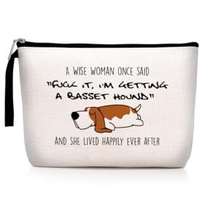 Basset Hound Gifts, Dog Gifts for Dog Lovers for Women, Funny Makeup Bag, Cosmetic Pouch, Travel Case-I’m Getting a Basset Hound