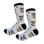 Schnauzer, Uncropped Ears Dog Breed Socks Unisex Sock Daddy by E&S Pets