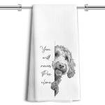 LUKIPOM Funny Goldendoodle Dog Hand Towels, You Will Never Pee Alone Funny Bathroom Hand Towels, Goldendoodle Gifts, Dog Bathroom Decor, 16x24 Inches