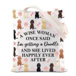 TGBJE Doodle Tote Bag Dog Mom Gift A Wise Women Getting a Doodle She Lived Happily Ever After Shopping Bag Doodle Owner Gift (Doodle tote)