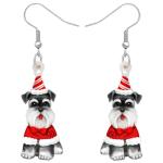 Bonsny Acrylic Drop Dangle Christmas Gifts Dog Puppy Doggy Earrings Ornaments Decorations Jewelry For Women Accessories (Schnauzer)