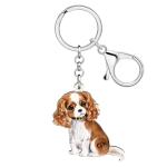 RAIDIN Acrylic Cute Dog Pets Keychain for Women Girls Kawaii Puppy Key ring Gifts for Purse Car Keys Dog Lovers (Cavalier King Charles Spaniel)