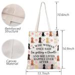 TGBJE Doodle Tote Bag Dog Mom Gift A Wise Women Getting a Doodle She Lived Happily Ever After Shopping Bag Doodle Owner Gift (Doodle tote)
