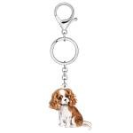 RAIDIN Acrylic Cute Dog Pets Keychain for Women Girls Kawaii Puppy Key ring Gifts for Purse Car Keys Dog Lovers (Cavalier King Charles Spaniel)