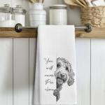 LUKIPOM Funny Goldendoodle Dog Hand Towels, You Will Never Pee Alone Funny Bathroom Hand Towels, Goldendoodle Gifts, Dog Bathroom Decor, 16x24 Inches